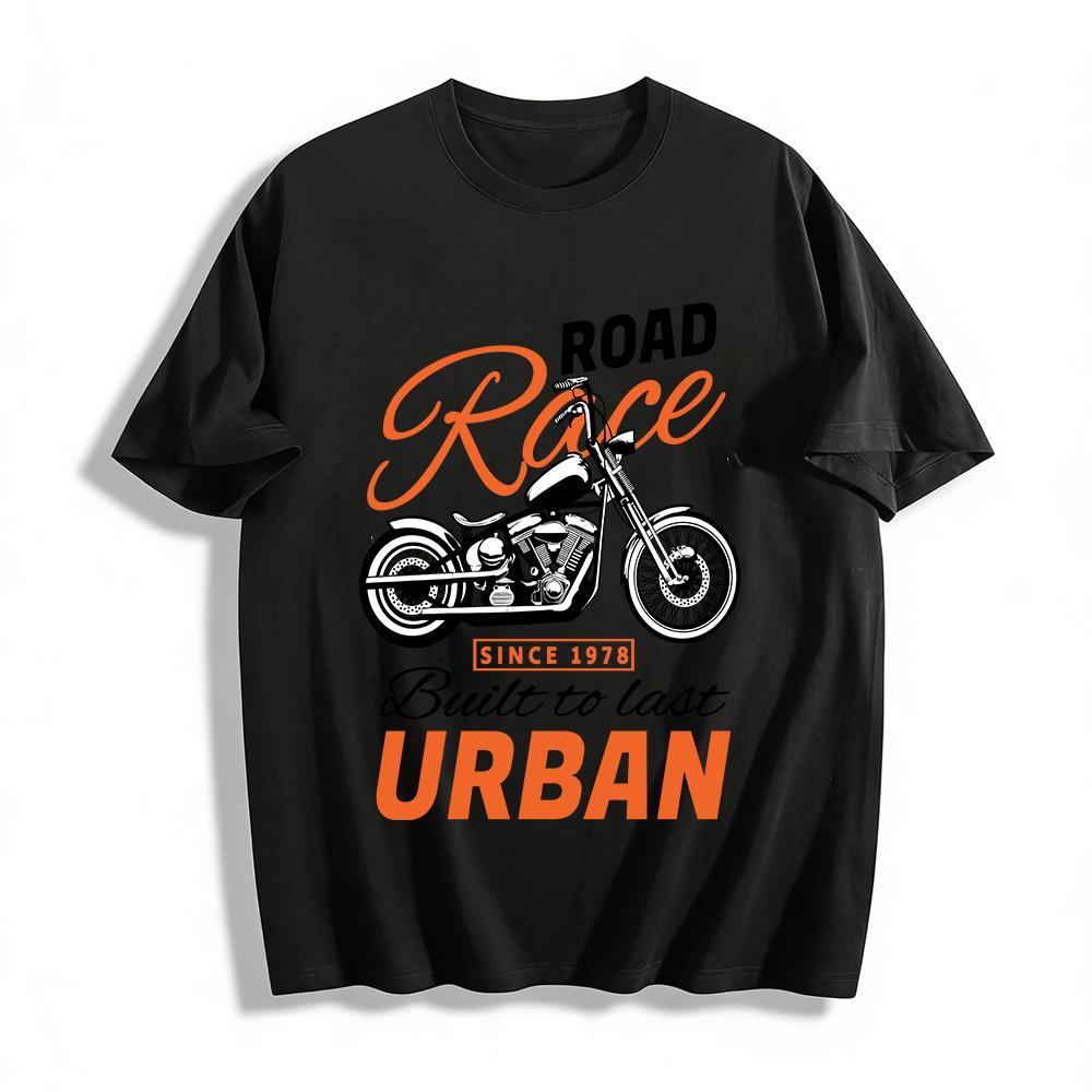 Vintage Road Race Graphic Tee Men s Urban Retro Motorcycle Print Top Pure cotton T-shirt XXS