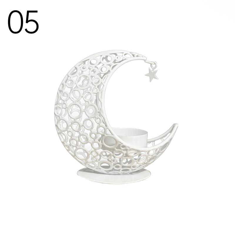 Metal Moon Candle Holder Eid Mubarak Candle Holder Home Islamic Muslim Party Decor Ramadan Candle Stand Eid Mubarak Table Decor