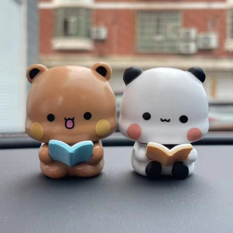 Cute Bubu Dudu Car Ornaments Panda Bear Blind Bag Figure Toy Anime Accessories Kawaii Bear Doll Home Decor Christmas Gift