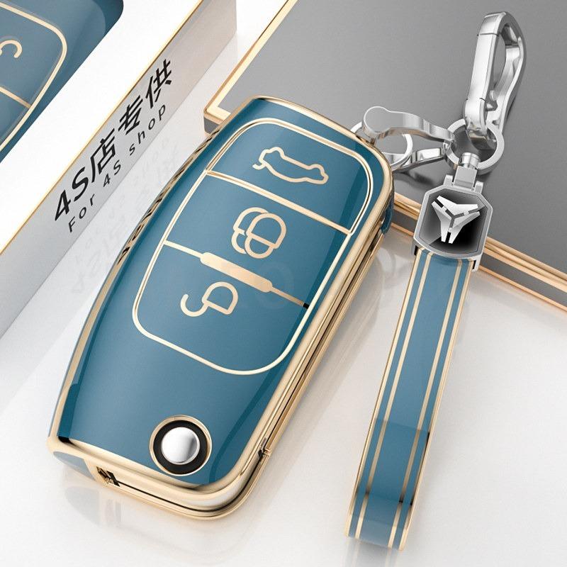 New Tpu Car Key Case Cover For For Ford Focus 2 Mk2 Fiesta Mondeo Galaxy Falcon Territory Ecosport Kuga Escape Keychain Rings