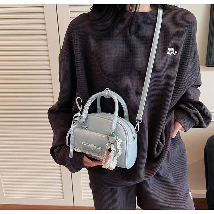 Korean Style Simple All-matching Bow Single-shoulder Bag Women's High-end Cross-section