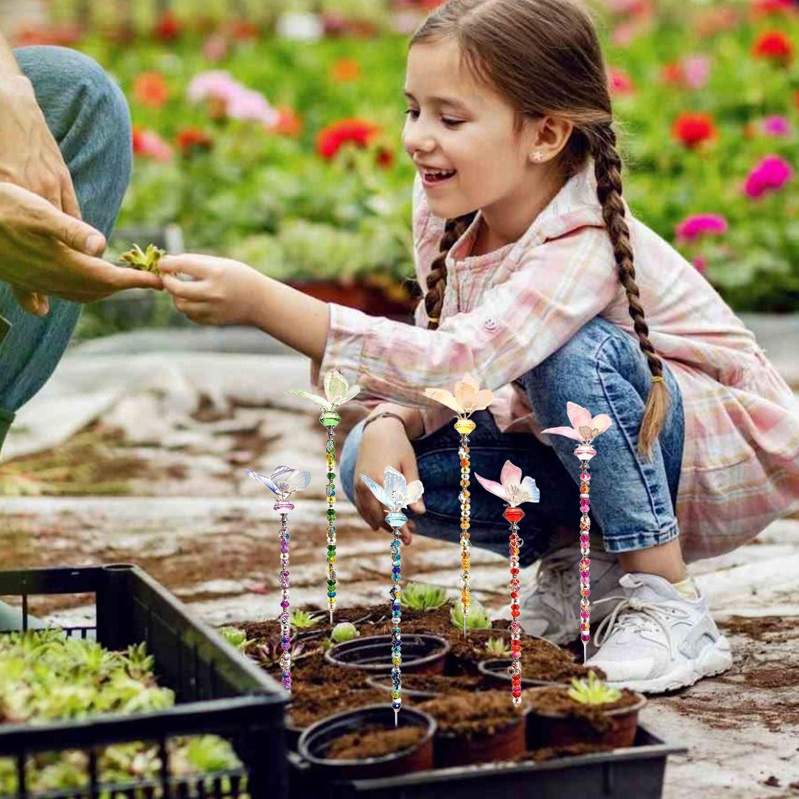

Beaded Garden Stakes Fairy Wand Beaded Garden Stakes Kit Art Craft Supplies Butterfly Decoration For Outdoor Lawn Holiday CHINA