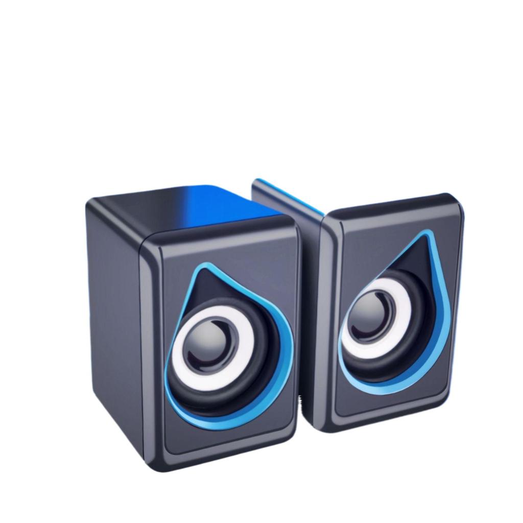 Compact Wired Desktop Speakers with Mini Subwoofer for Laptop and Musical Instruments