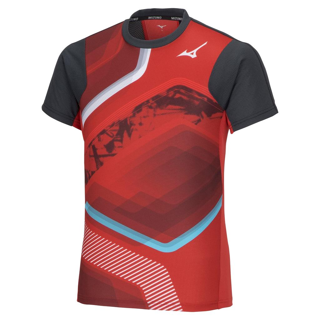 Mizuno MTC Practice Short Dry Highly Track Field Size S Shirt, Sleeve, Aeroflow, Breathable, & Wear, U2MAA011, Red,