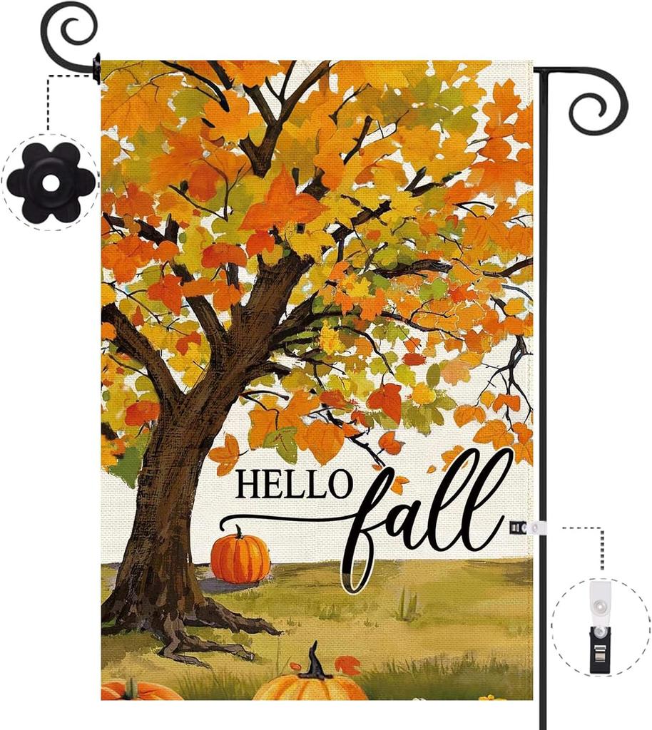 Baccessor Fall Garden ag 12.5x18 Inch Double Sided Autumn Maple Leaves Harvest Decor Weatherproof Thanksgiving Vertical Ya EEZ