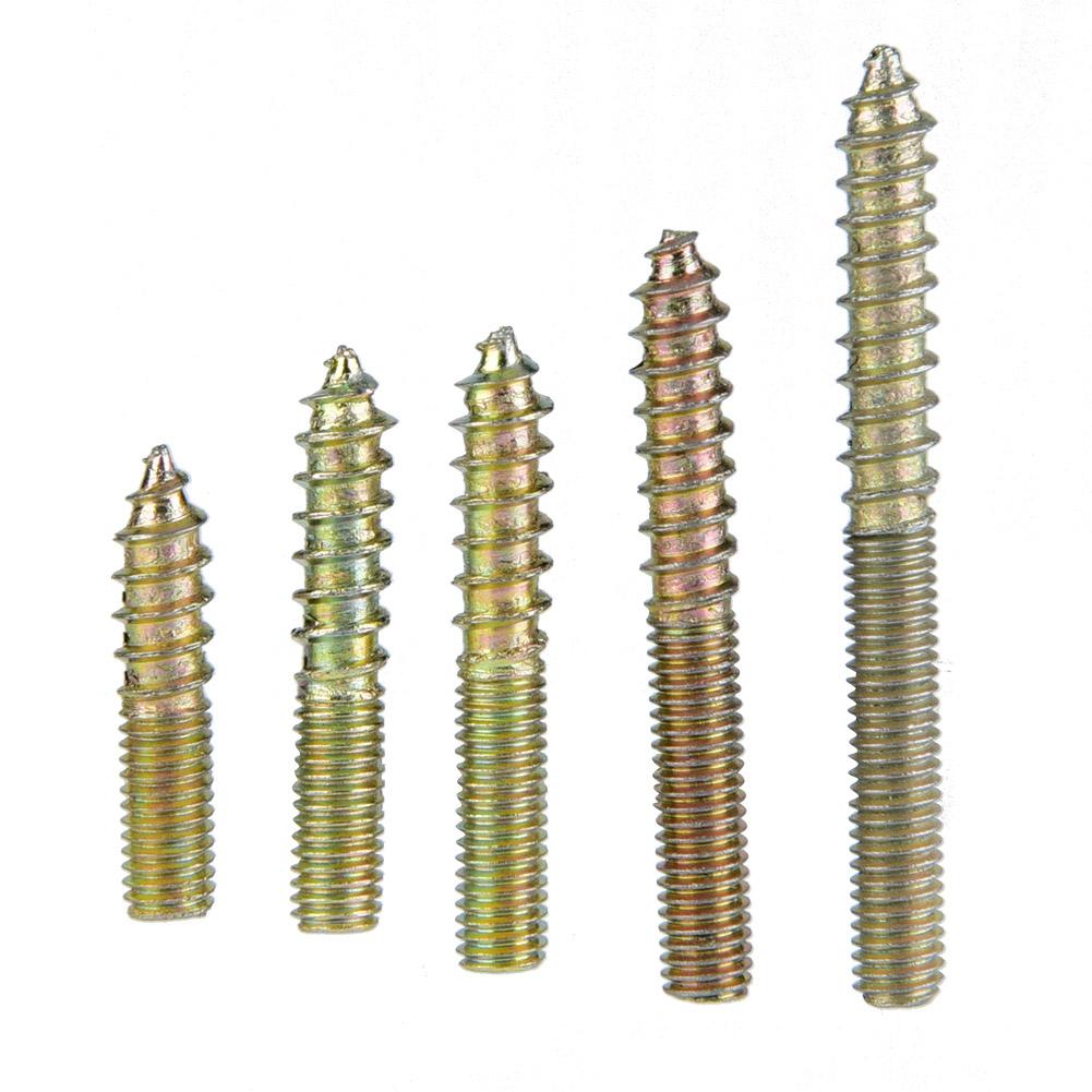 80pcs M5 Dowel Screw Woodworking Furniture Connector Double Ended Screw Hanger Bolt