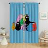 Window Curtain for Room 2 Panel Les Barbapapa Curtains Child Room Shades Tulle for Bedroom Partition Halloween Decoration Living