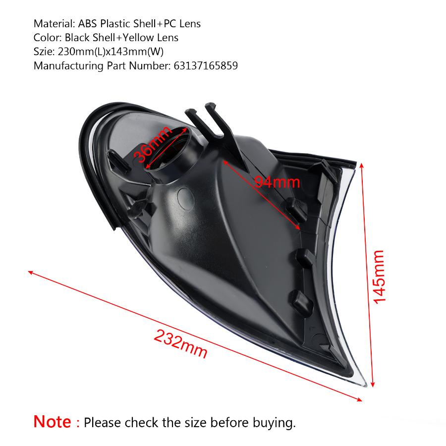 2 STÜCKE Frontanzeige Blinker Gelbe Ecklichter für BMW 3er E46 2002 2003 2004 2005