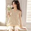Pajamas women's 1011 new summer thin cute floral sleeveless can be worn outside women's short-sleeved loungewear set 19