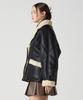 Awesome Studio Leather Shearling Jacket Black