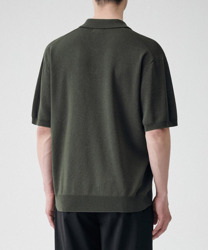 Musinsa Standard Cool Touch Slit Neck Knitted Polo Shirt [Khaki]