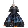 European and American Children's Formal Halloween Pumpkin Witch Cosplay Costume for Girls