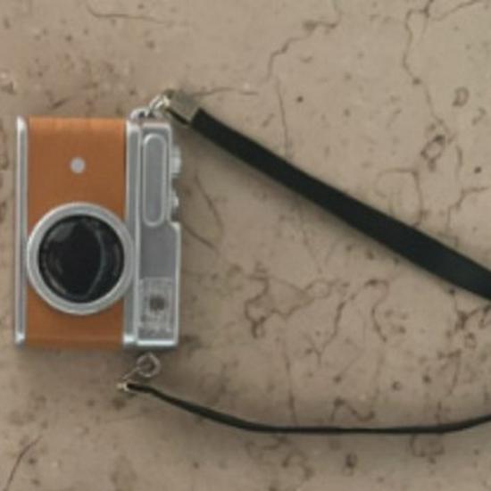 Mini Smiley Face Plush Camera Pendant with Sound & Glow