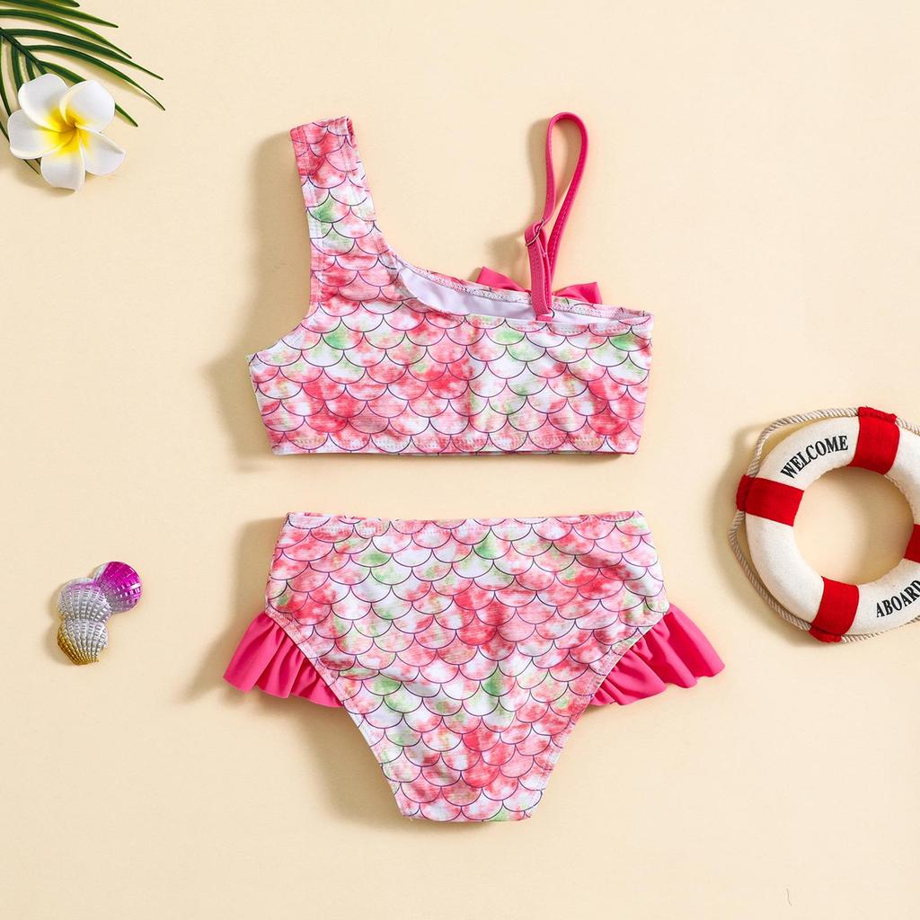 Children’s One-Shoulder Bow Bikini Swimsuit