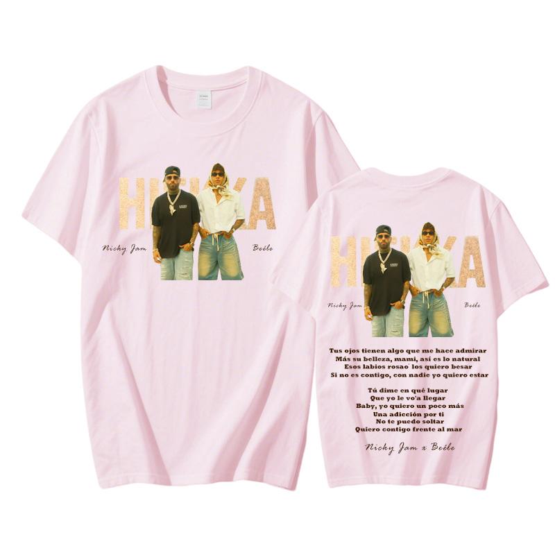 Nicky Jam X Beéle - Hiekka T-Shirt Retro Hip Hop Retro Tee-shirt Short Sleeve Cotton Tshirt Fashion Grunge Clothing