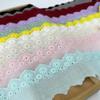 4Meters/lot 5.5cm Wide Cotton Cloth Lace Fabric Floral Embroidered Lace Cloth Trimming Dress Costume Girl Bowknot Material