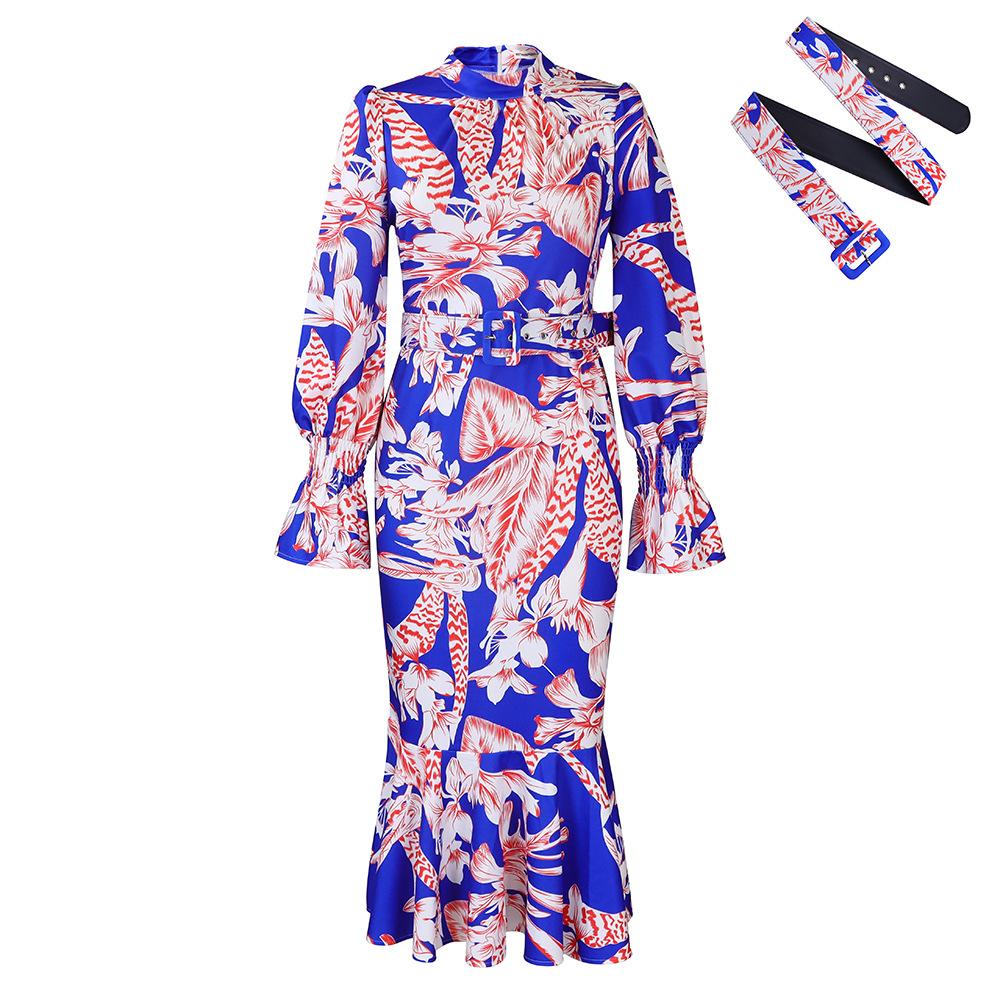 Plus Size Women's Dress Spring and Autumn Fashion Half-high Neck Long-sleeved OL Hip Pencil Dresses