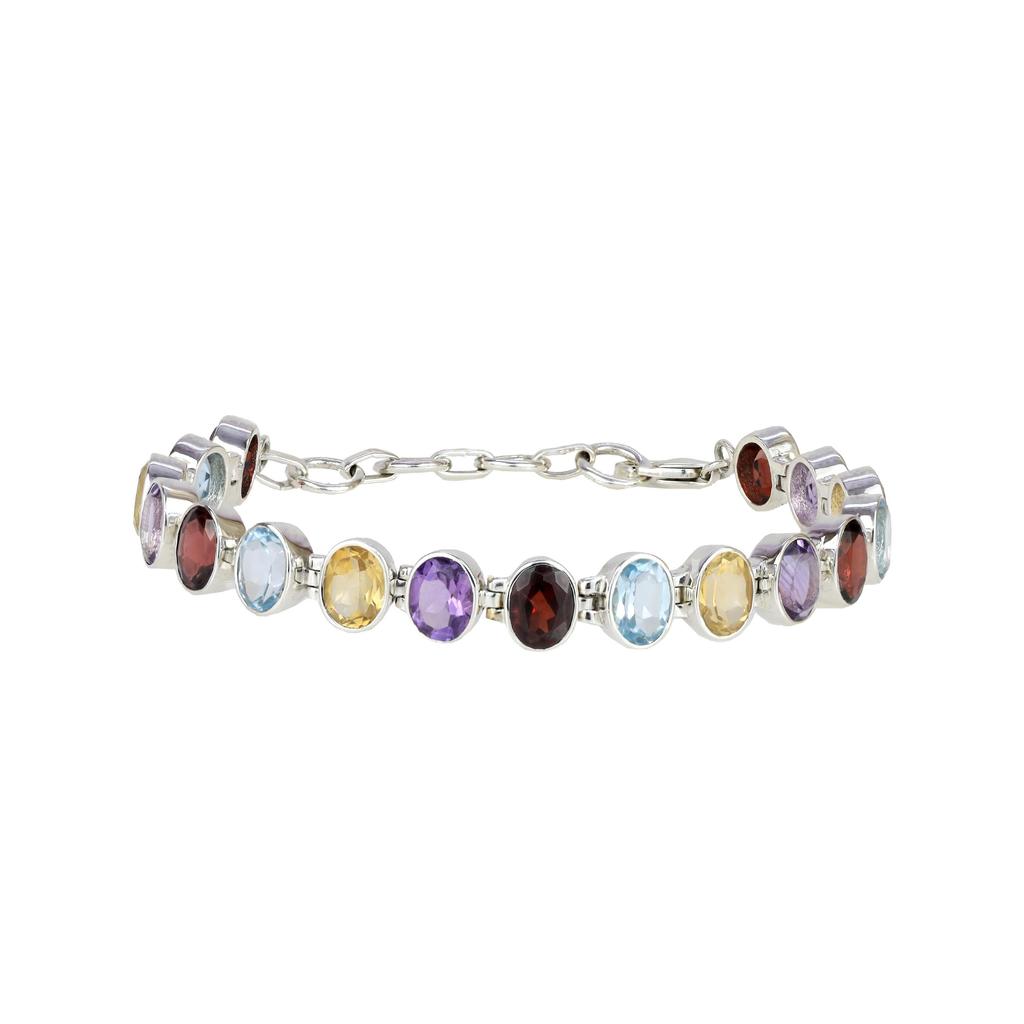 Red Garnet Bracelet: Handmade Sterling Silver Jewelry