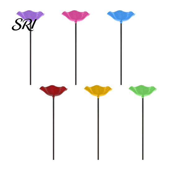 Patio Planter Accessory Handmade Flower Garden Stake Ground Insert Bee Butterfly Watering Station Decorative Pollinator Water Bird Bath Drinking Bowl