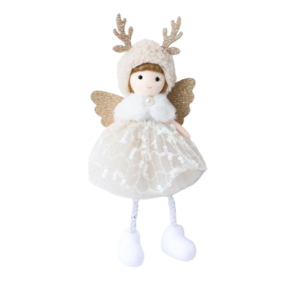 Soft Bead Gauze Skirt Angel Ornaments Handmade Christmas Tree Hanging Decoration  New Year Gift