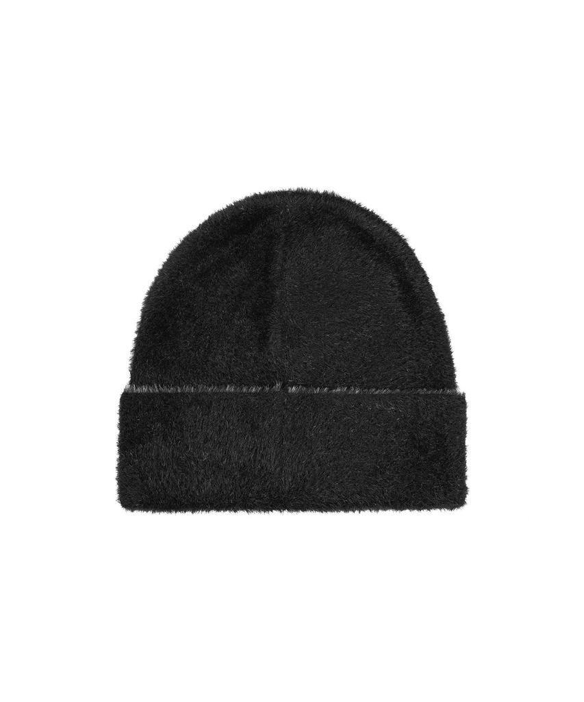 Bajal Va Square Jacquard Angora Beanie Black