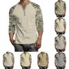 Top Masculino de Manga 3/4 Raglan Contrastante com Botões