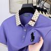Polo Ralph Lauren 2025 Léto Pánské Nové Výšivka Pony Jednobarevné Volné Barevný Límec Business Casual Polokošile