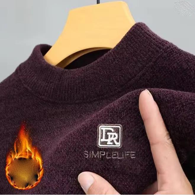 Herren Druck Dick Strickpullover Gestrickt Lässig Pullover Fleecegefüttert Herren Winterkleidung Luxusmarke Herbst Warme Pullover Kleidung