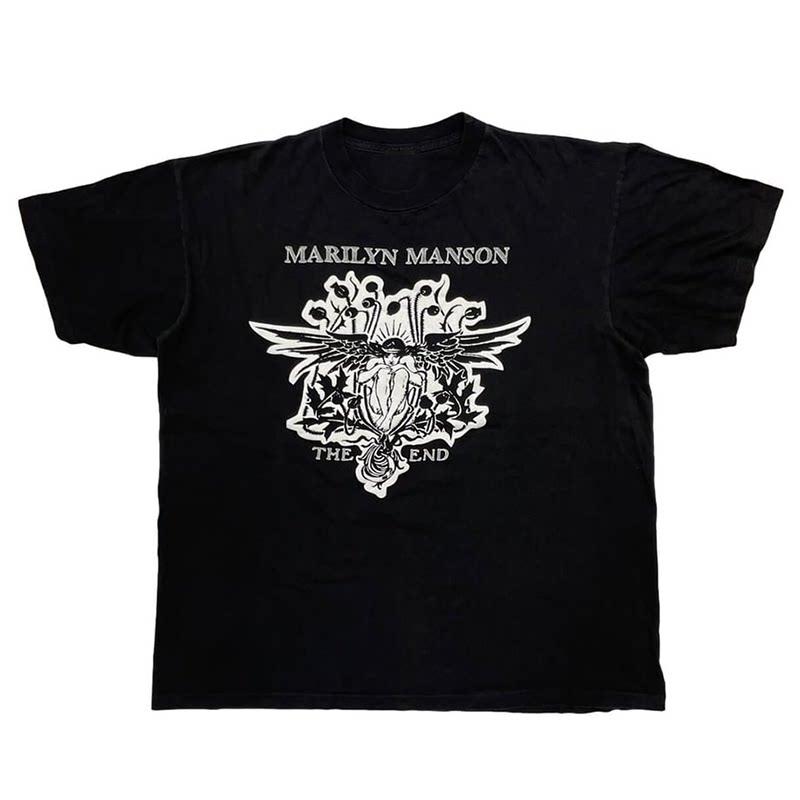 Marilyn Manson Abstract Casual TShirt Luxury Band Brand for Men and Women Top