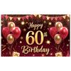 60th Birthday Backdrop Sparkle Details Banner Birthday Background Gift Box Elements 60th Birthday Display For Family Gatherings