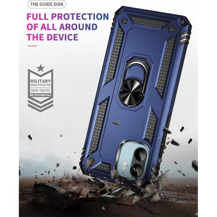 Silikonskal - E.F.CONNECTION - för Xiaomi Redmi 13C - Stöttåligt - Stödring baksida - Marinblå