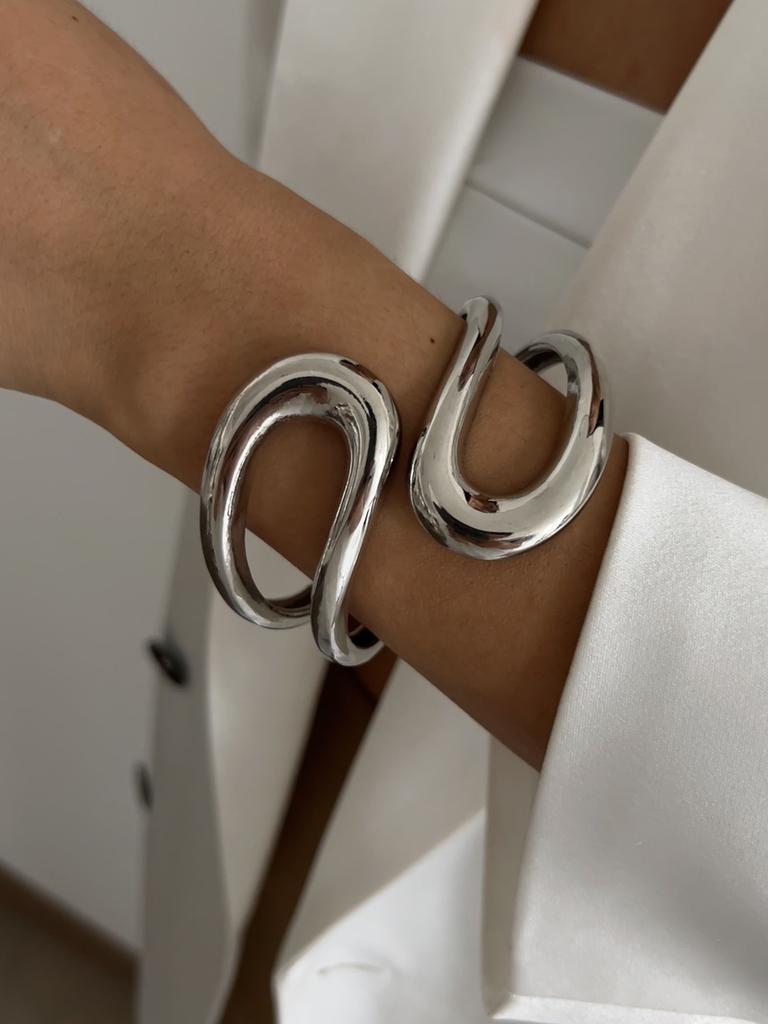 Ingemark Punk Vintage Geometrico Heavy Metal Bracciali a Molla per Donne Hip Hop Colore Oro Braccialetti a Bracciale Aperto Gioielli per Coppia Uomini