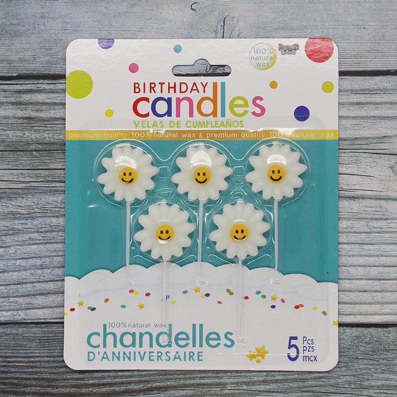 New Products Ins Fresh Little Daisy Sunflower Flowers Birthday Candles Children's Party Cake Decoration Candles