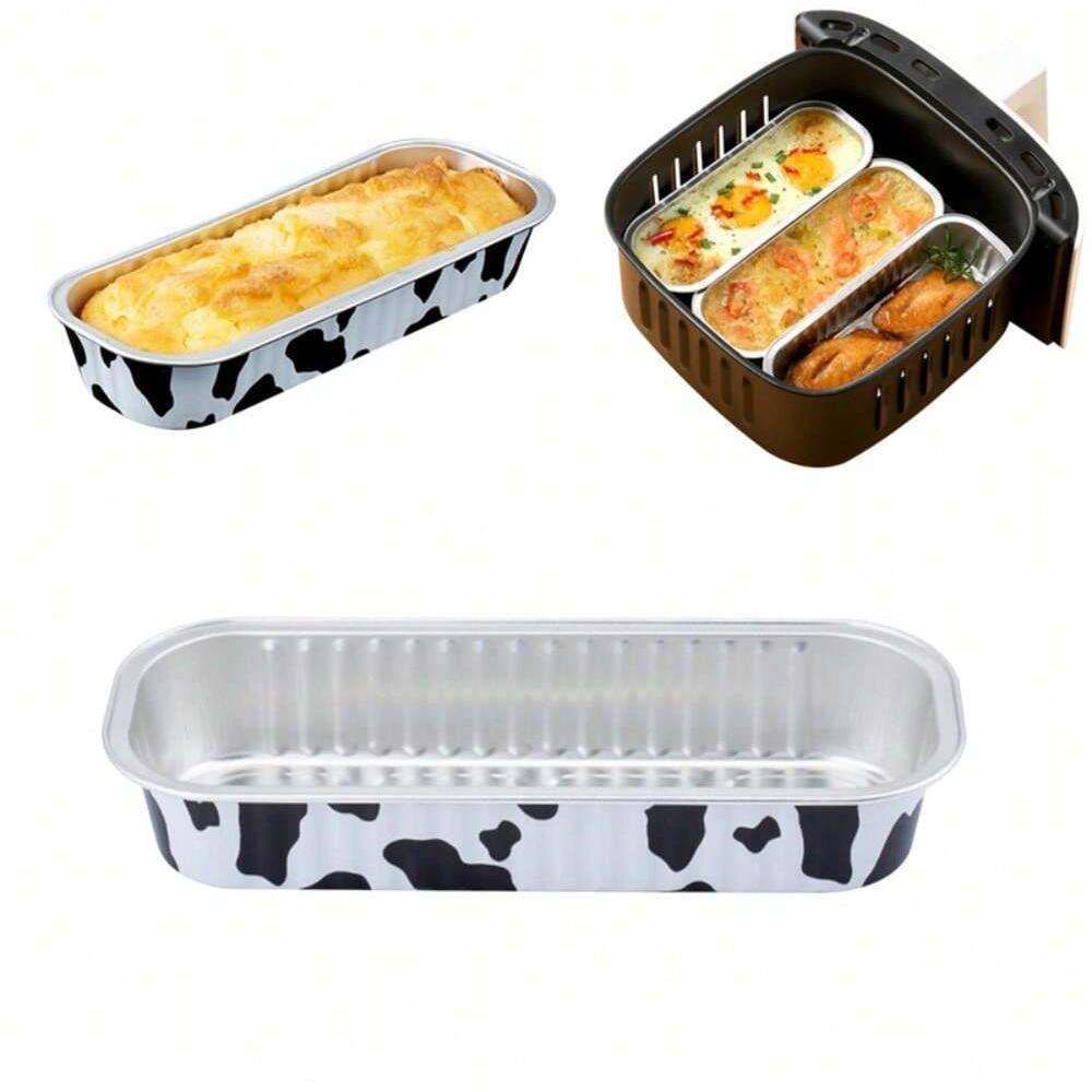 Rectangular Disposable Baking Pan Muffin Jar Brownie Dish Mold Bread Muffin Container for Lifting Tassel Cake Pudding Egg Tart