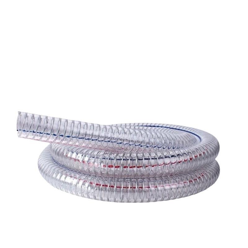 Transparent PVC Steel Wire Hose: Thickened, Oil & Low Temperature Resistant, Odorless Vacuum Suction Pipe for Water Pumps.