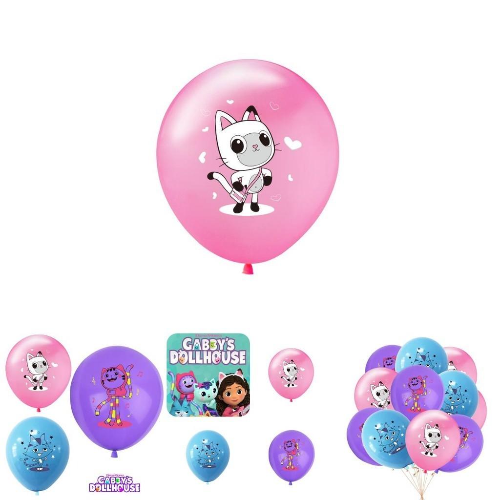 Gabby Dollhouse Themed Party Balloons 12 Inch Latex Balloons Assorted Colors With Logo Printing
