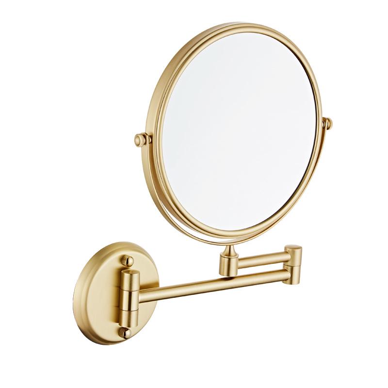 Dual-Sided Retractable Wall-Mounted Makeup Mirror - Self-Adhesive, No Drilling Required