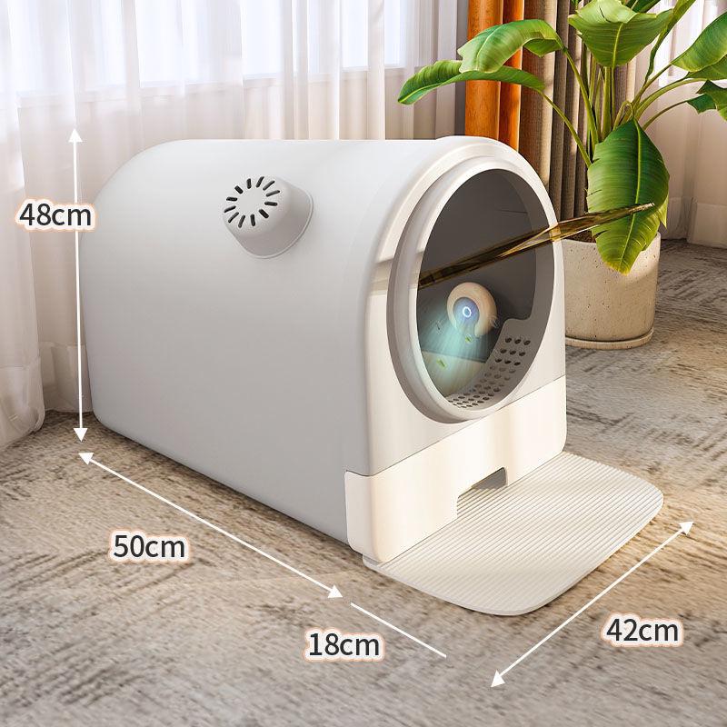 Extra-Large Odor-Proof Enclosed Cat Litter Box with Drawer & Splash Guard