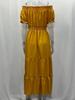Women's One-Shoulder Short-Sleeve Long Spring Dress