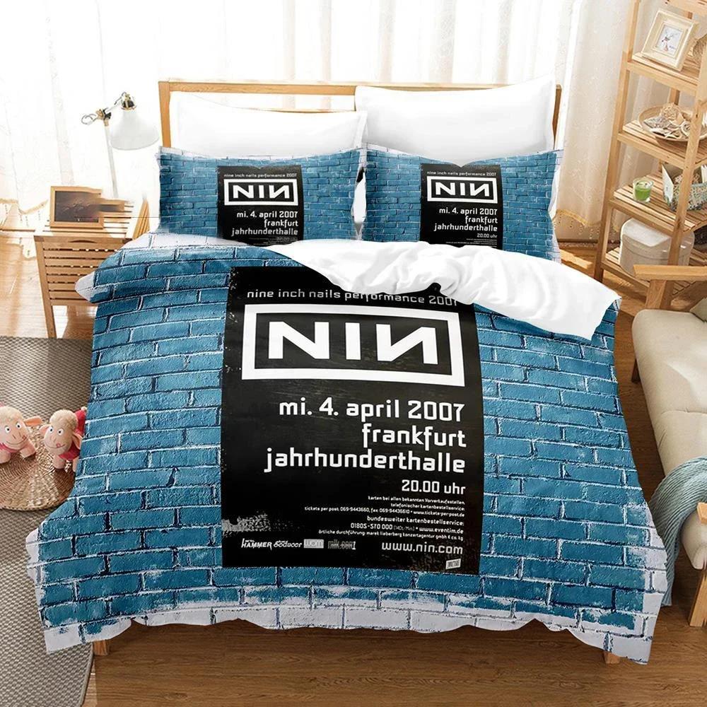 

3D Printed Nine Inch Nails NIN Comfortable Duvet Quilt Cover Pillowcase Bedding Set Children Bedroom Decoration Home Textile 70x133cm 2pcs
