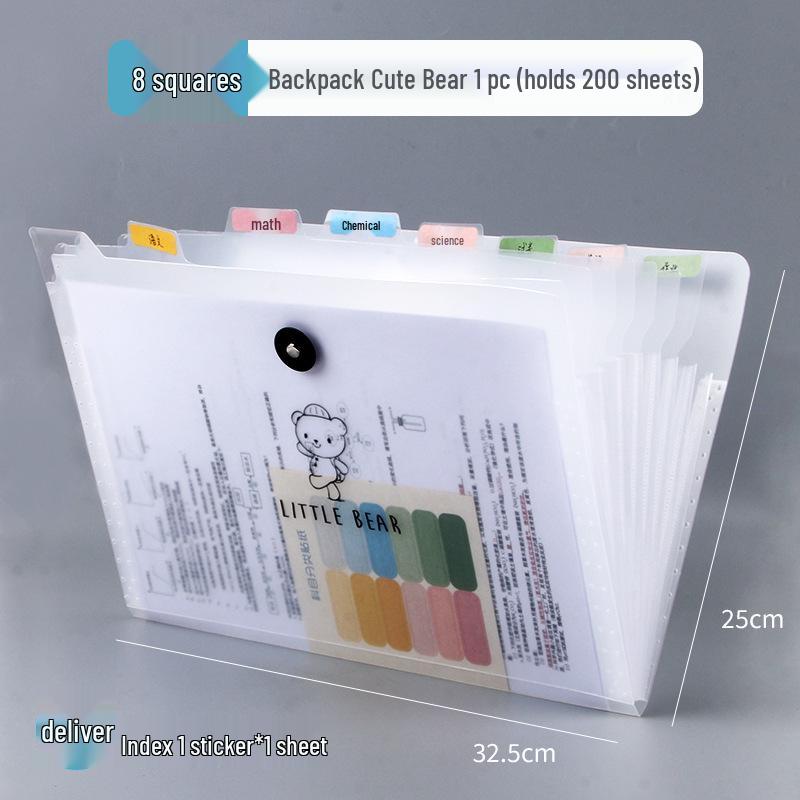 A4 School Accordion Bag - Large Capacity Multi-Layer Test Paper Storage & Book Classification Folder