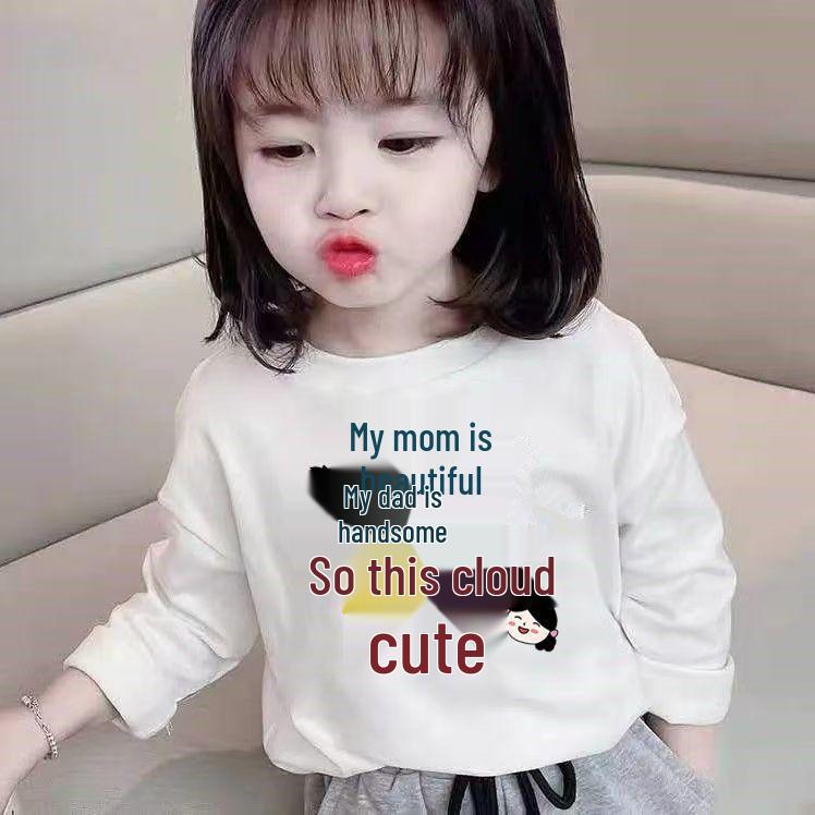 2024 Spring/Autumn Kids' Long Sleeve Pure Cotton Cartoon Top