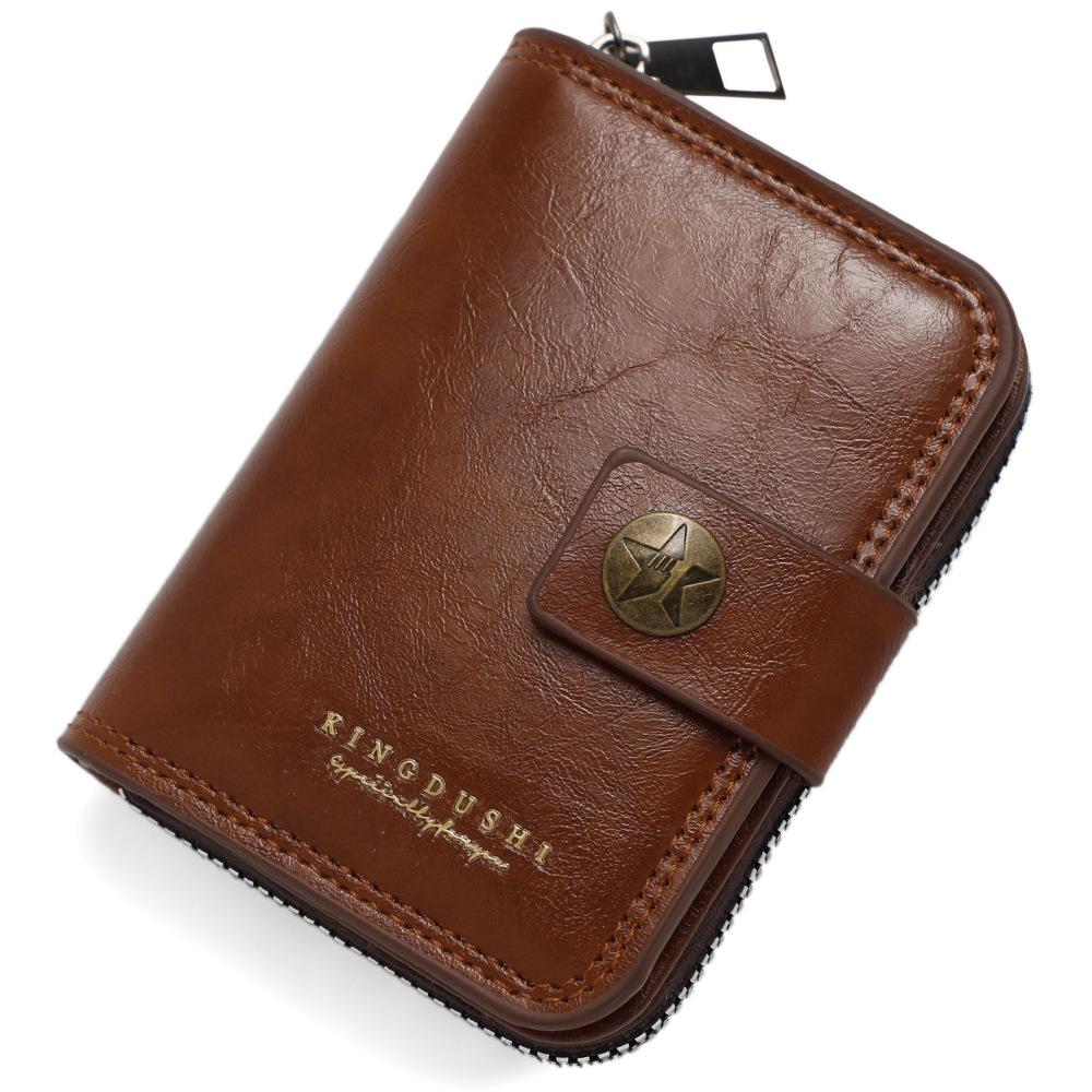 Men RFID Blocking Wallet Large Capacity Credit Card Holder Zipper Accordion Card Case Leather Card Organizer Coin Purse