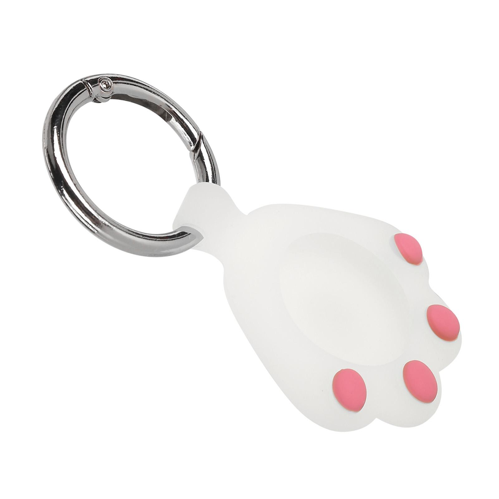 Cartoon Silicone Case Luminous AntiScratch Protective Skin Cover with Buckle for IOS Locator(White )