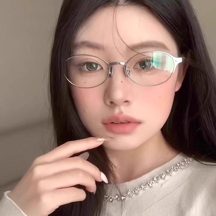 Retro Leopard Print Small Frame Cat Eye Glasses Myopia Glasses Frame No Degree