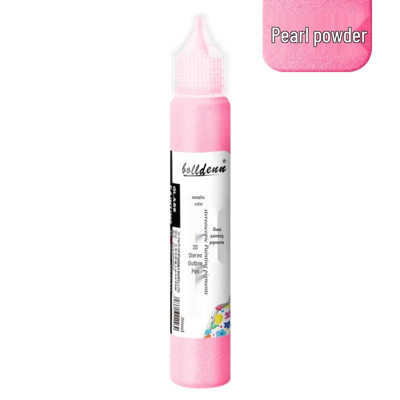 30ml Gold 3D Glass Paint Pen - Waterproof, No-Bake Acrylic for DIY.