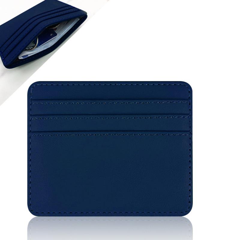 Solid Color Slim Id Bank Card Holder Wallet For Men Women Business Pu Leather Card Protector Case Coin Cards Cover Pouch Bag