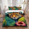 3pcs Jungle Leopard Bedding Cover Set, Fashion Classic Popular Print Bedding Set, Soft Comfortable, All - Season Use, For Bedroom, Guest Room094
