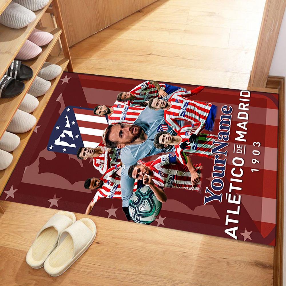 Atletico Madrid Customize Your Name Floor Rug Office Rug Suitable for Kitchen Dining Room Dormitory Playrooms Antislip Carpet Office home decor