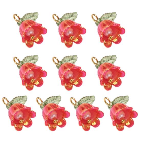 10Pçs Pingente DIY Flor do Vale de Resina com Textura de Simulação Tridimensional